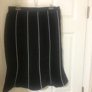 ASHRO flare bottom midi ribbed style skirt